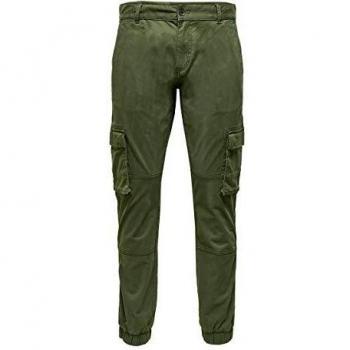 Only & Sons Onscam Stage Cargo Cuff Pg 6687 Pantaln, Noche de Oliva, 29W x 32L para Hombre