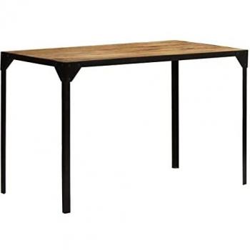 vidaXL Dining Table Solid Rough Mange Wood and Steel 120 cm