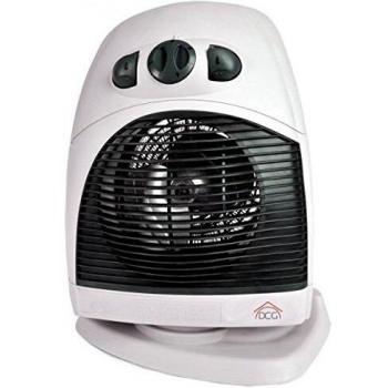 Estufa Calefactor Eléctrica DCG Eltronic HL9385 2000W con Ventilador Negro y Blanco