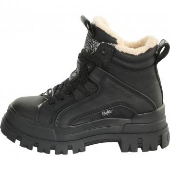 Buffalo Aspha Nc Warm Vegan Nubuck Mid Ankle Boots for Women - Black EU 40