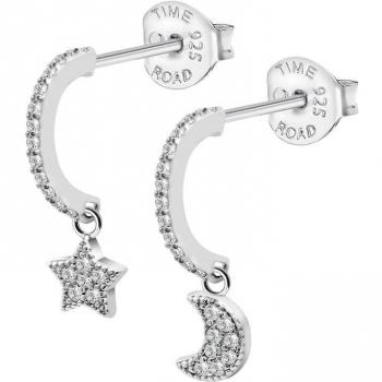 Time Road Pendientes WS02403 Plata Mujer Basics de Acabado Brillo