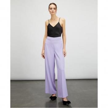 Pantalón palazzo fluido con cremallera lateral