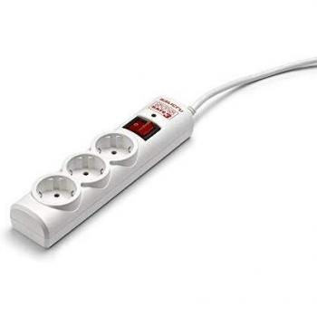 Regleta Salicru SPS SAFE 3 - Protector Eléctrico Activo de Última Generación con Interruptor, 3 Tomas Schuko, Cable de 1.5m - Color Blanco