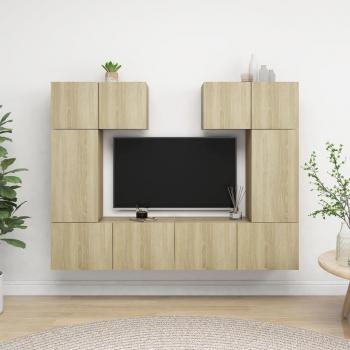 Set de muebles de salón TV 6 piezas madera de ingeniería 30.5 x 30 x 60 cm