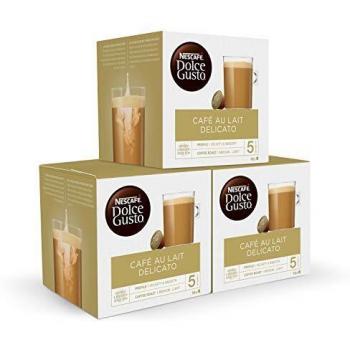 Nescafé DOLCE GUSTO CAFÉ CON LECHE DELICATO - Pack De 3 x 16 cápsulas - Total: 48 Cápsulas