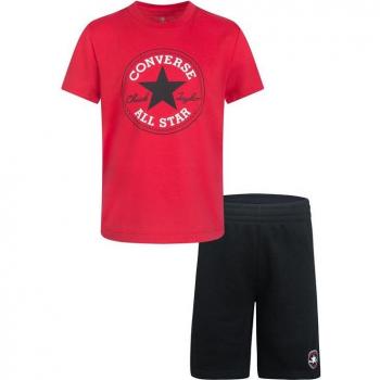 Conjunto Deportivo Converse Core Tee & Ft Short Negro para Niños de 5-6 Años