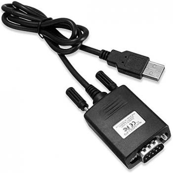 Cable Adaptador Conversor USB a RS232 DB9 Puerto Serie Negro 0.8m Macho/Macho