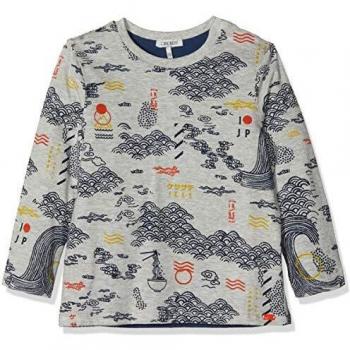 IKKS T-Shirt RÉVERSIBLE Japon Camiseta, Gris Chiné Moyen/Indigo 24, 3 Mes para Bebés