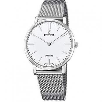 Reloj Festina F20014/1 para hombre - Swiss Made con caja de acero inoxidable plateado