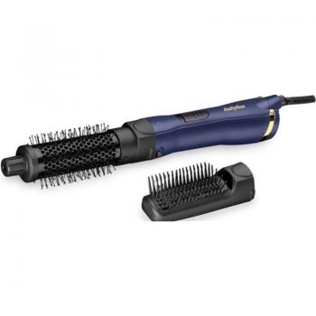 BaByliss AS84PE Midnight Luxe Cepillo Rotatorio de Aire Caliente, 800W, Azul