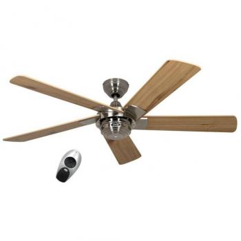 Ventilador de techo CasaFan Rotary BN KF 132 cm moderno cromo cepillado aspas pino