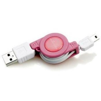 Energy Sistem K100 - Cable retráctil USB 2.0, rosa