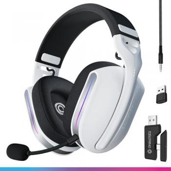 Auriculares Gaming Inalámbricos Oniverse Polaris - Multiplataforma, Bluetooth, LED, Sonido 7.1, Batería 33h, Color Blanco Celestial