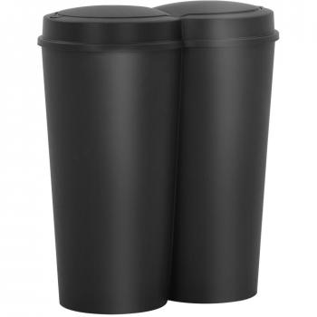 Cubo de basura doble negro 50 L