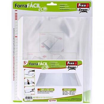 Grafoplás Fixo Cover 01014100－Paquete de 5 Forra Fácil Eco con solapa ajustable de 280 x 520 mm