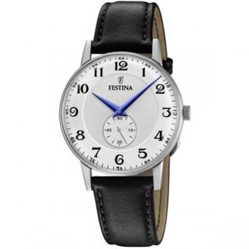 Reloj Festina Retro para Hombre F20566/1 con Esfera Plateada y Correa Clásica