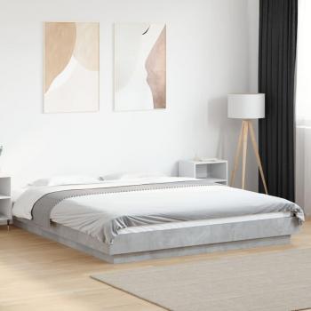 Cama de madera de ingeniería gris con estructura de hormigón 150x200 cm