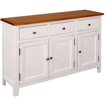 Solid Oak Wood Sideboard 43.3x13.2x27.6