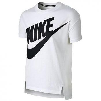 Nike Signal GFX YTH Camiseta, Niñas, Blanco / Negro, M