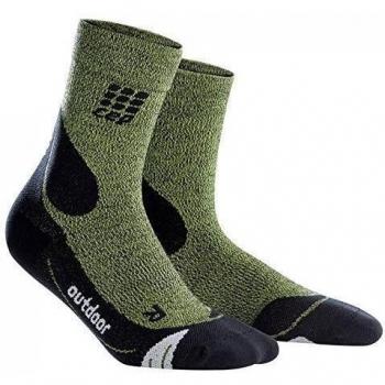 CEP Dynamic + Outdoor Merino MID de Cut Calcetines wp4 C Green/Black Medium