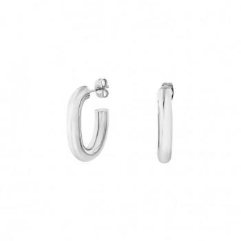 Pendientes de mujer Breil Mod. TJ3526, acero inoxidable, diseño moderno, cierre de presión, color plateado, detalles en oro rosa