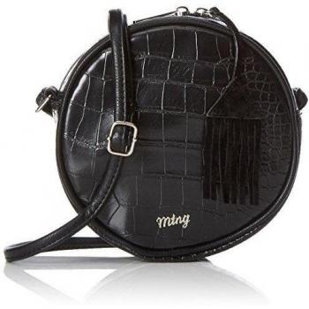 MTNG Collection Bolsa Bandolera, Color Drile Negro / Rugo Negro