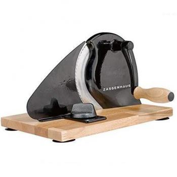 Zassenhaus Classic Manual Bread Slicer - Black, Wood and Stainless Steel, Adjustable Thickness