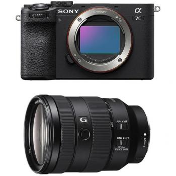 Cámara Digital Híbrida Sony Alpha 7C II Negra + Objetivo FE 24-105mm f/4 G, Sensor CMOS Full Frame, 33 MP, Estabilización de Imagen, Grabación en 4K, Wi