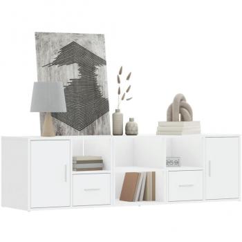Mueble de esquina madera de ingeniería blanco 160x40x45 cm