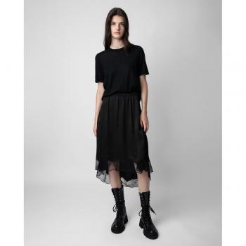 Zadig & Voltaire Black Midi Skirt for Women, Size M