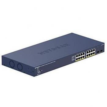 NETGEAR 16-port Gigabit Ethernet High-Power PoE+ Smart Managed Pro Switch with 2 SFP Ports and Cloud Management GS716TPP, Blue
