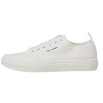 Jack & Jones Bayswater Canvas Trainers Mens Shoes Bright White - Size 7