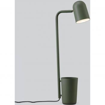 Lámpara de mesa Buddy en acero, color verde oscuro, altura 49 cm, ancho 16 cm, con interruptor