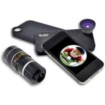Rollei RO20812 - Pack de accesorios para móvil Teleobjetivo 8x + Lente Fish Eye para iPHONE 4/4S/3G
