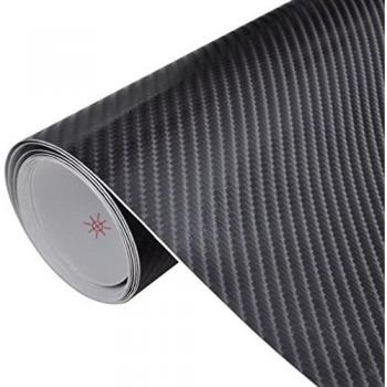 vidaXL Película de Coche Vinilo de Fibra de Carbon 4D Negro 152 x 200 cm