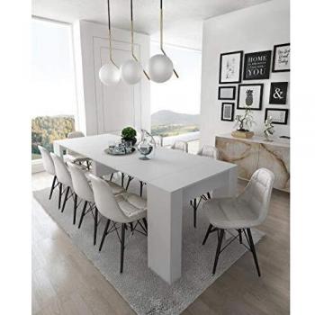 Skraut Home - Mesa consola extensible de comedor, dimensiones cerrada: 90x58x77cm, extensible hasta 222 cm, capacidad para 10 comensales, varios acabados mate disponibles, estilo moderno, adecuada para comedor