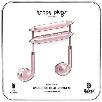 Happy Plugs | Auriculares inalámbricos II | Bluetooth inalámbrico con Mando a Distancia y micrófono en línea Talla única Oro Rosa.