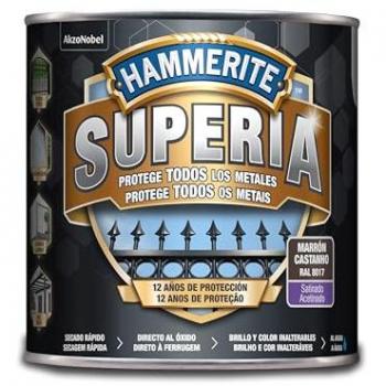 Esmalte Antioxidante al Agua Satinado Marrón Oscuro Superia Hammerite 2,5 L - Protección Antióxido hasta 12 años
