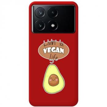 Funda Silicona Líquida Roja Vegan Life para Xiaomi Poco X6 Pro 5G con Dibujos