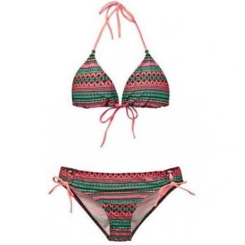 Protest Bikini triangular, unisex, anthrazit/koralle, large