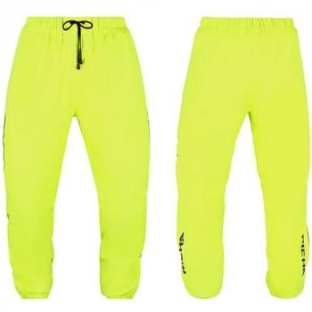 Richa Chaqueta de Moto Mujer Aquaguard Amarillo Flúor y Pantalones de lluvia para moto - Amarillo (2XL) y Pantalones impermeables con forro para lluvia, Fluo Yellow, 41-44