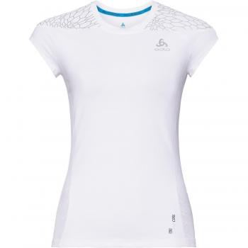 Odlo BL Top Crew Neck S/S Ceramicore – Cool Pro Print – Camiseta, Color Blanco, Tamaño Large