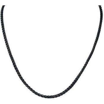 Rock Chain Unisex Collar Negro 50 cm, Acero Inoxidable,