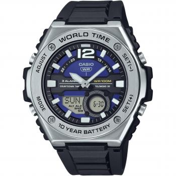 Casio Men's 100M Analog Digital Quartz Watch with Blue Dial and Resin Strap
