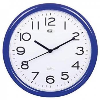 Trevi OM 3301 - Reloj de pared silencioso de 25,5 cm de diámetro con maquinaria de cuarzo, color azul
