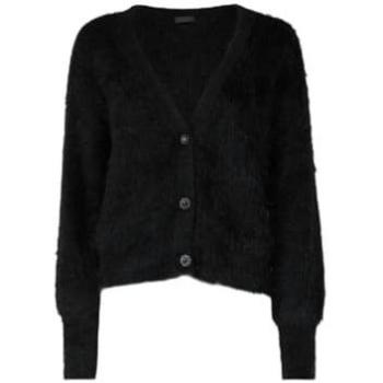 Guess Women's Black Fuzzy Yarn Cardigan, Regular Fit, Size M