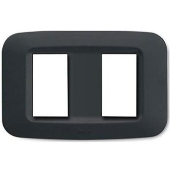 Placa Yes 45 de Tecnopolímero con 2 Módulos en Gris Noir
