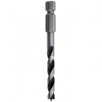 wolfcraft 7264000 Broca Madera, con vástago Hexagonal, Longitud del Espiral 55 mm Pack 1, Plata
