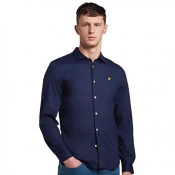 Lyle & Scott Men's Long Sleeve Slim Fit Navy Poplin Shirt - 2XL