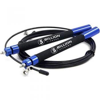 5BILLION Cuerda para Saltar de Velocidad-Aluminio-Ajustable con Rodamiento de Bolas-Entrenamiento para el entrenamiento doble, Entrenamiento cruzado, Ejercicio, WOD, MMA y Entrenamiento del Box
